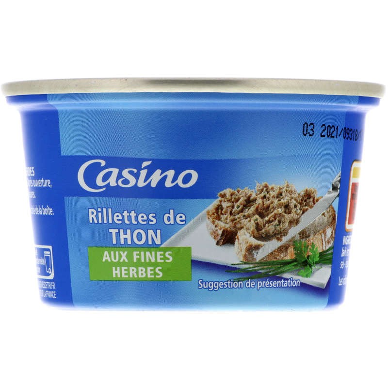 CASINO Rillettes de thon aux fines herbes 120g